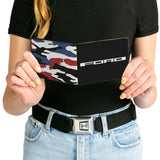 Bi-Fold Wallet - FORD Text + Americana Camo Black White Red Blue - Buckle-Down - Flyclothing LLC