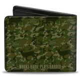 Bi-Fold Wallet - Ford Truck + WORKS HARD, PLAYS HARDER Deer Hunter Camo Olive - Buckle-Down - Flyclothing LLC