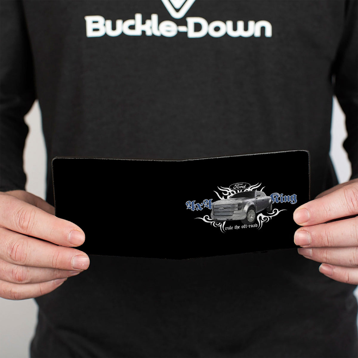 Bi-Fold Wallet - FORD 4x4 TRUCKING-RULE THE OFF-ROAD Black White Blue Grays