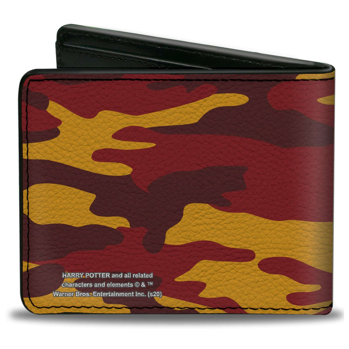Bi-Fold Wallet - Harry Potter Gryffindor Crest Camo Gold Reds - Buckle-Down - Flyclothing LLC