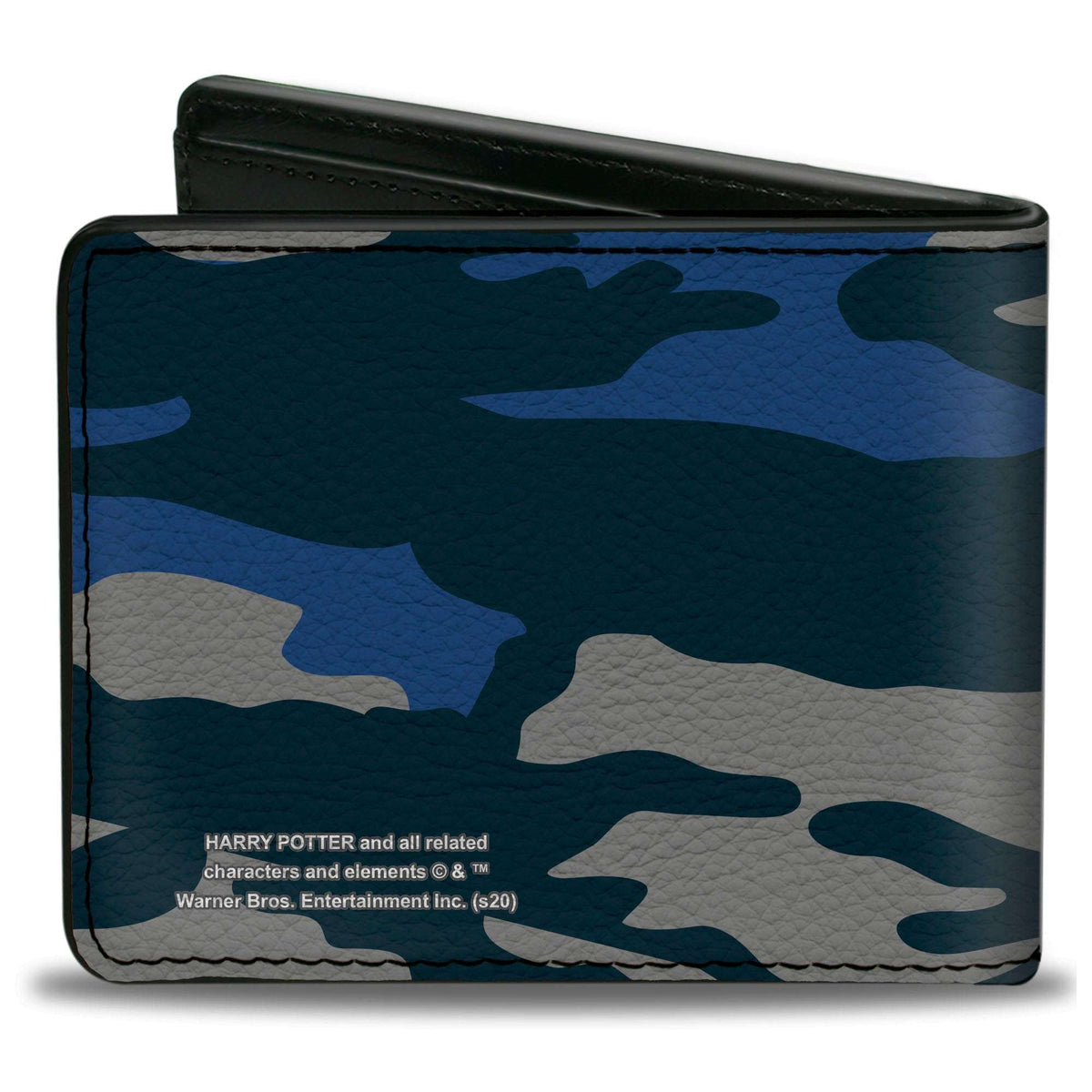 Bi-Fold Wallet - Harry Potter Ravenclaw Crest Camo Blues Grays - Buckle-Down - Flyclothing LLC