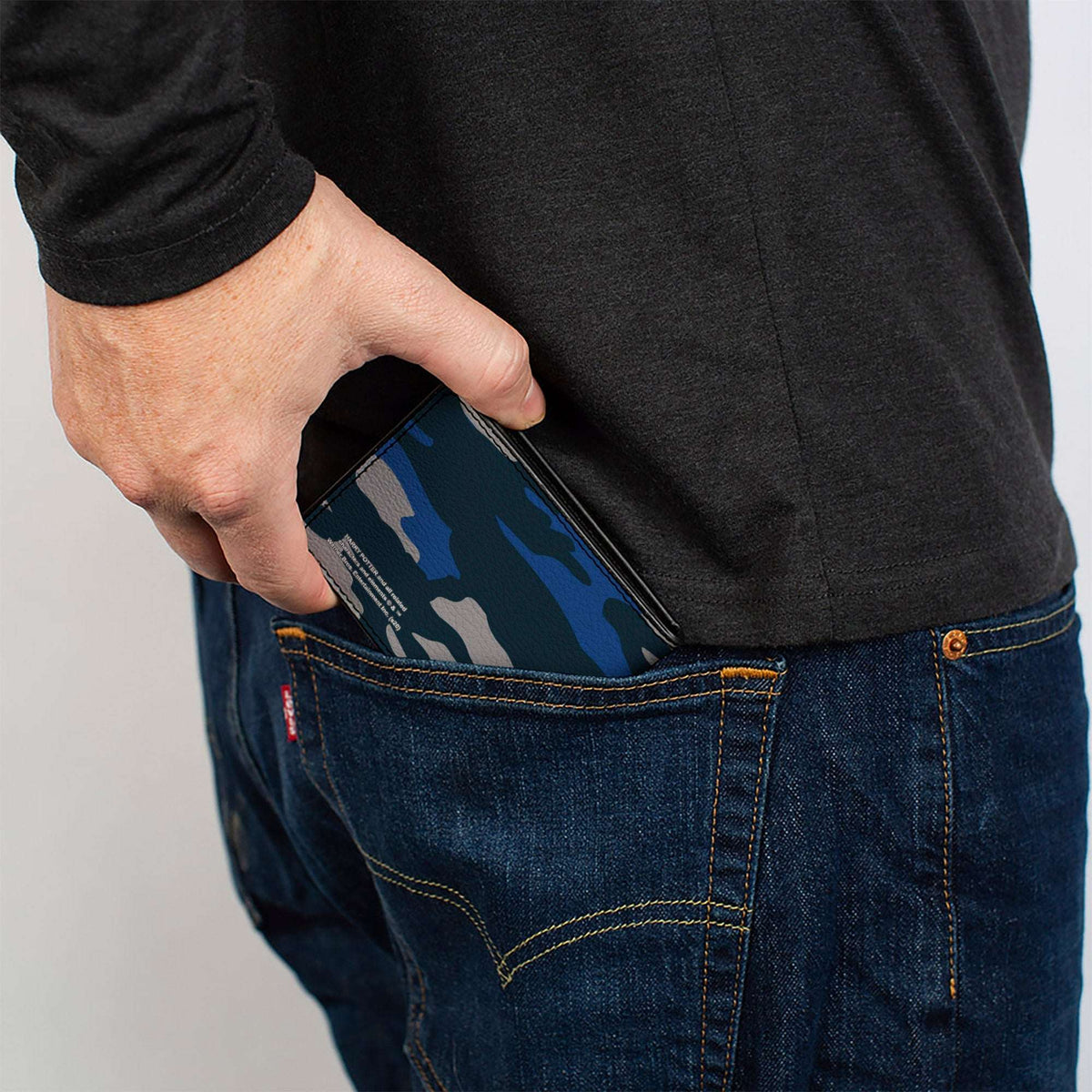 Bi-Fold Wallet - Harry Potter Ravenclaw Crest Camo Blues Grays - Buckle-Down - Flyclothing LLC