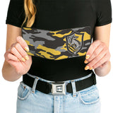 Bi-Fold Wallet - Harry Potter Hufflepuff Crest Camo Yellow Grays Black - Buckle-Down - Flyclothing LLC