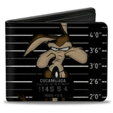 Bi-Fold Wallet - Wile E Coyote CUCAMONGA Mug Shot Black Gray White - Buckle-Down - Flyclothing LLC