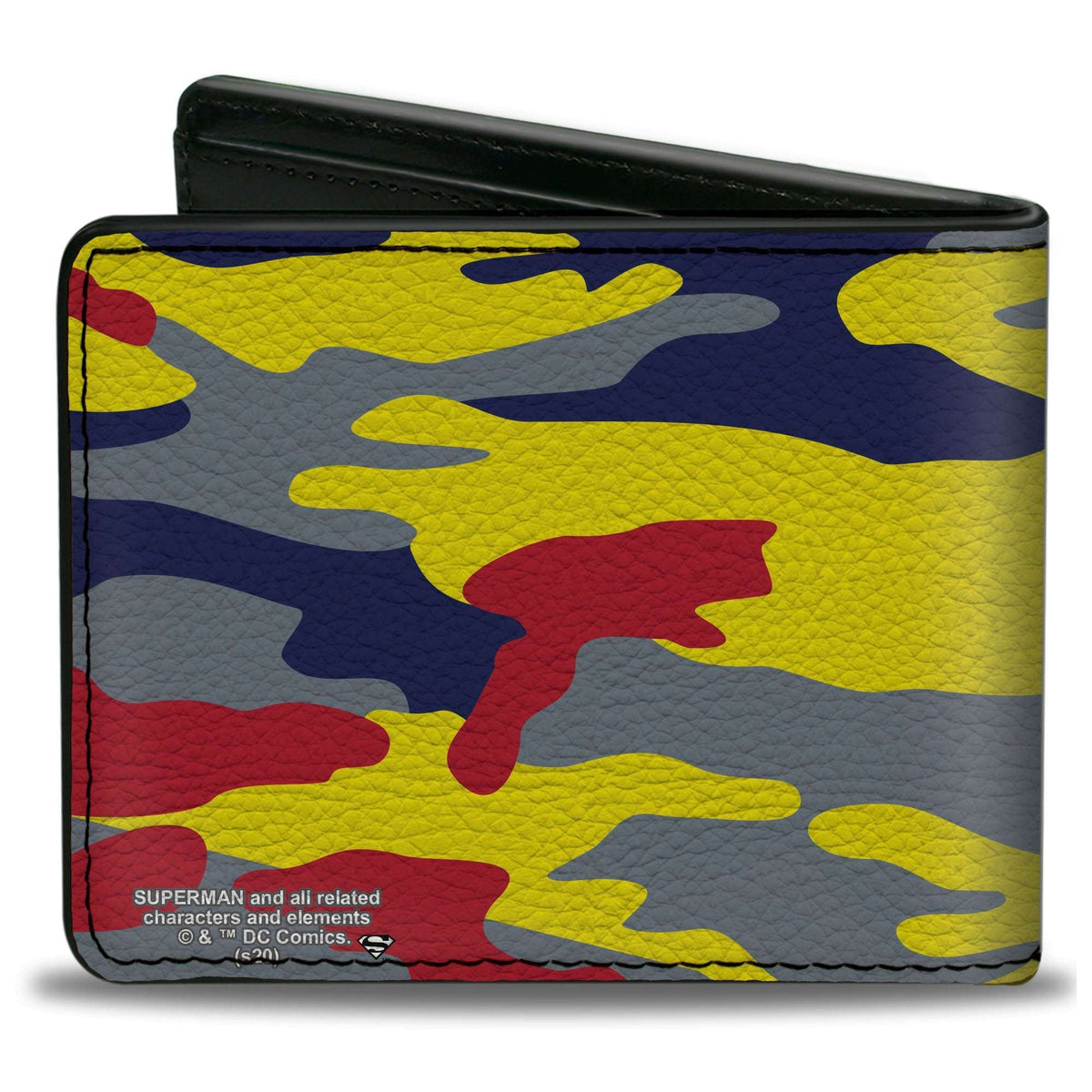 Bi-Fold Wallet - Superman Shield Camo Yellow Gray Blue Red - Buckle-Down - Flyclothing LLC