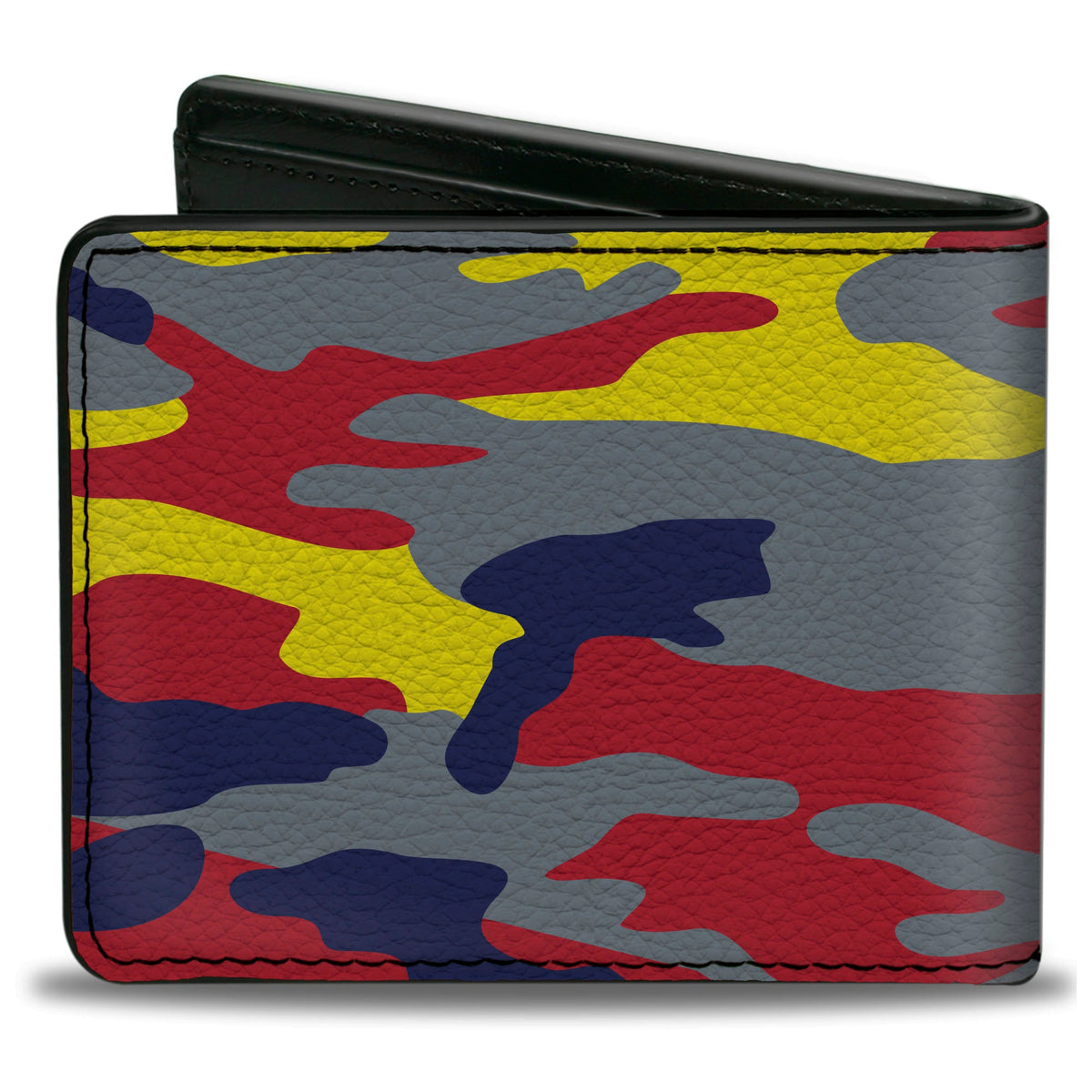 Bi-Fold Wallet - Superman THE ORIGINAL MAN OF STEEL Badge Camo Gray Red Yellow Blue - Buckle-Down - Flyclothing LLC