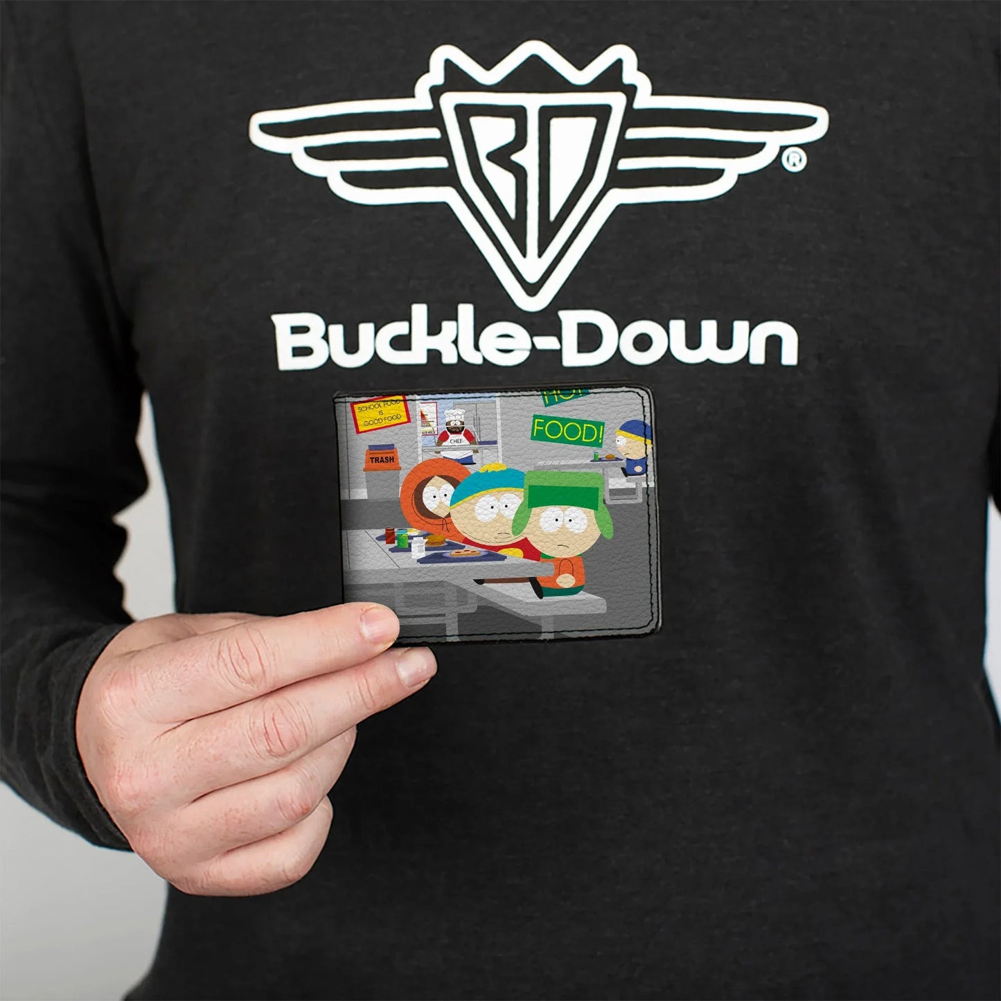 Bi-Fold Wallet - South Park Boys Group Cafeteria Table Scene - Buckle-Down - Flyclothing LLC