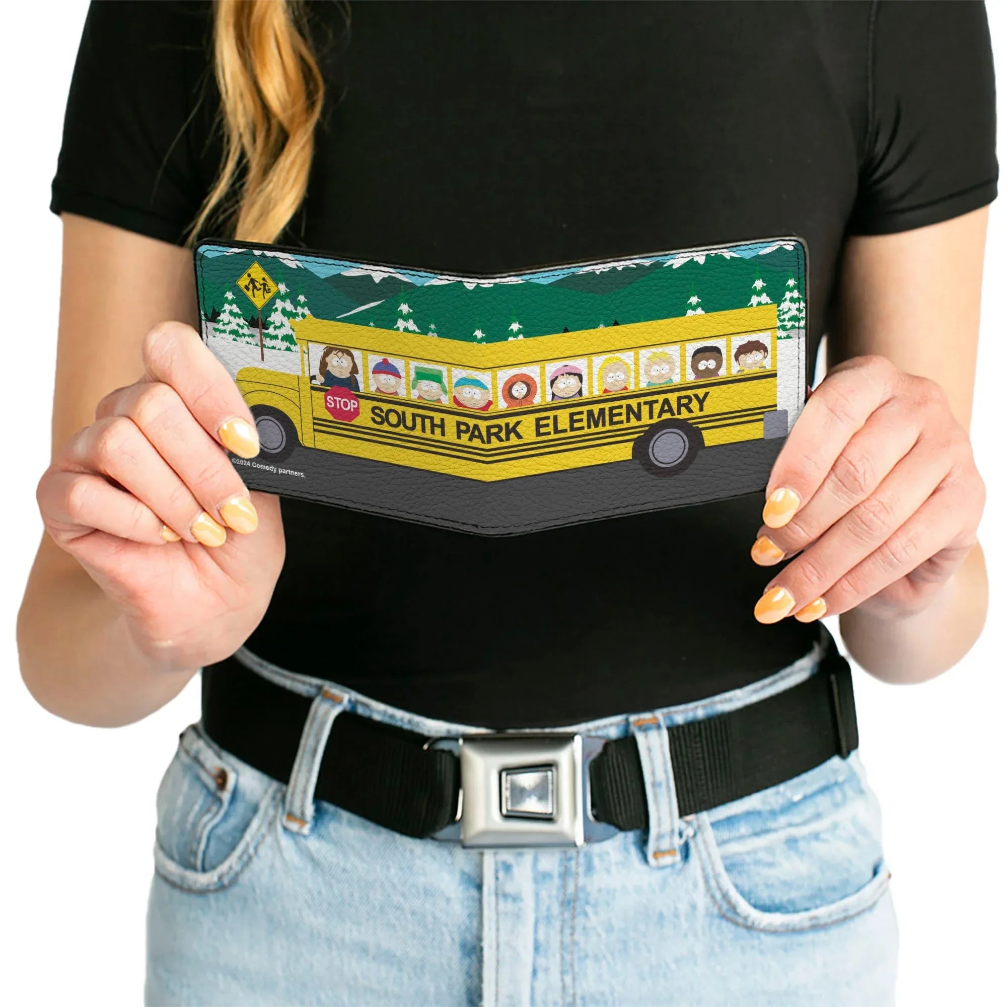 Bi-Fold Wallet - SOUTH PARK ELEMENTARY School Bus Character Group Scene