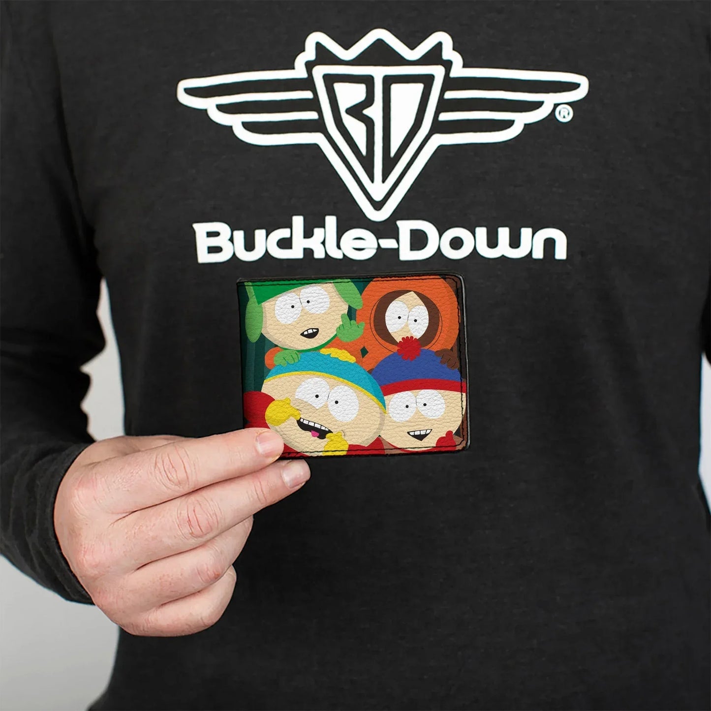 Bi-Fold Wallet - South Park Boys Group Pose Stripe Greens - Buckle-Down - Flyclothing LLC