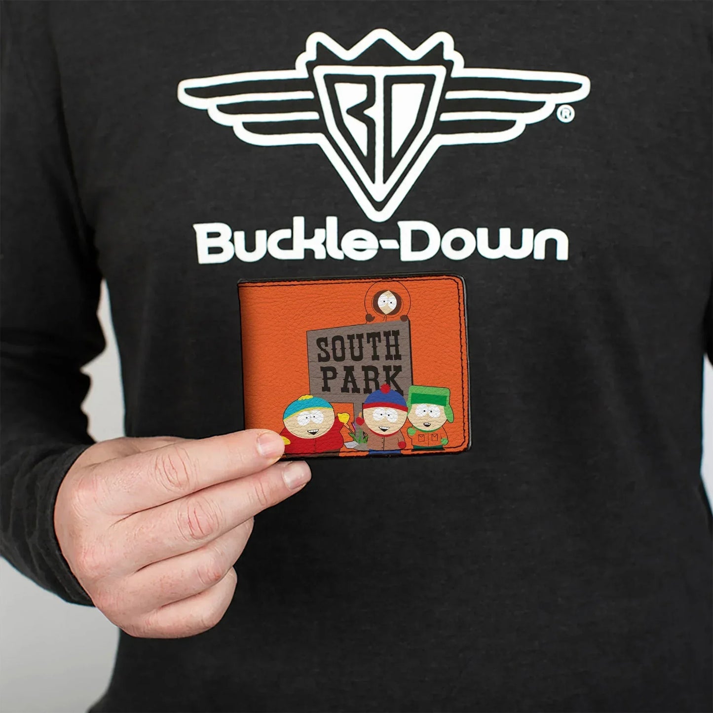 Bi-Fold Wallet - SOUTH PARK Sign Group Pose Orange - Buckle-Down - Flyclothing LLC