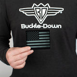 Bi-Fold Wallet - Americana Stars & Stripes Weathered Black Gray - Buckle-Down - Flyclothing LLC