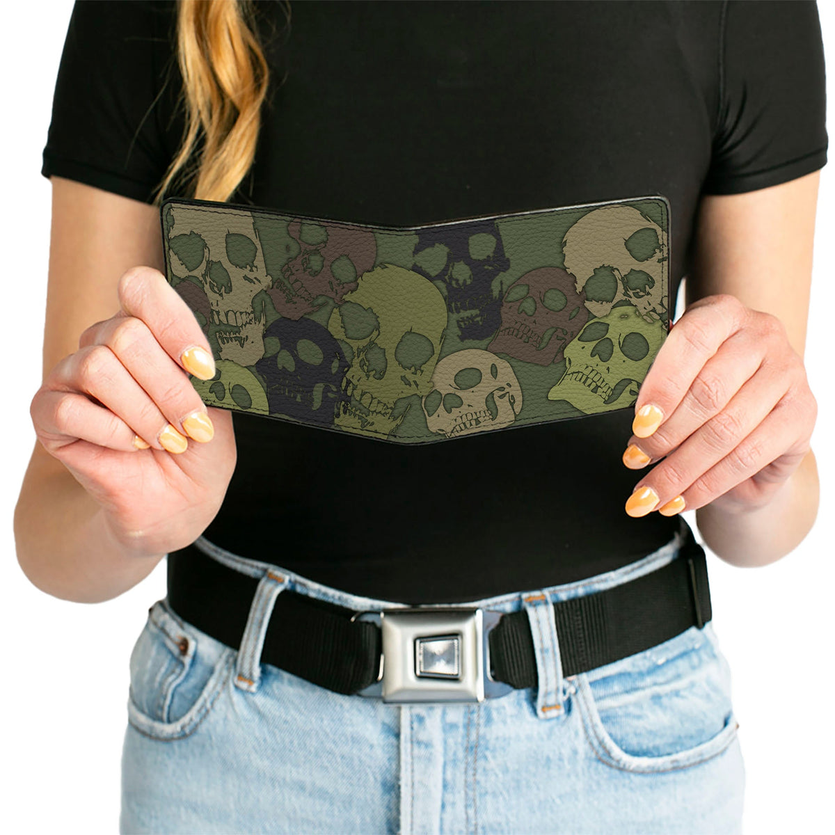 Bi-Fold Wallet - Camo Olive Skull Yard