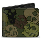 Bi-Fold Wallet - Camo Olive Skull Yard
