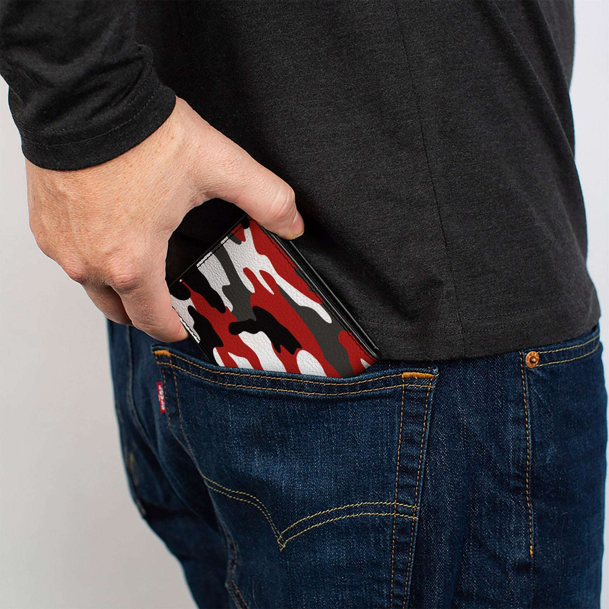 Bi-Fold Wallet - Camo Red Black Gray White - Buckle-Down - Flyclothing LLC