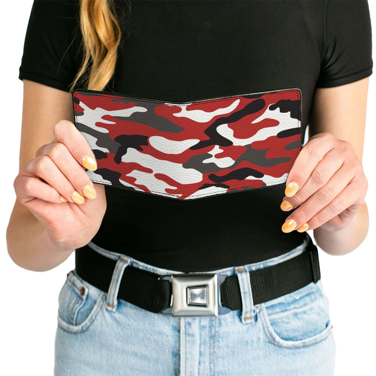 Bi-Fold Wallet - Camo Red Black Gray White - Buckle-Down - Flyclothing LLC