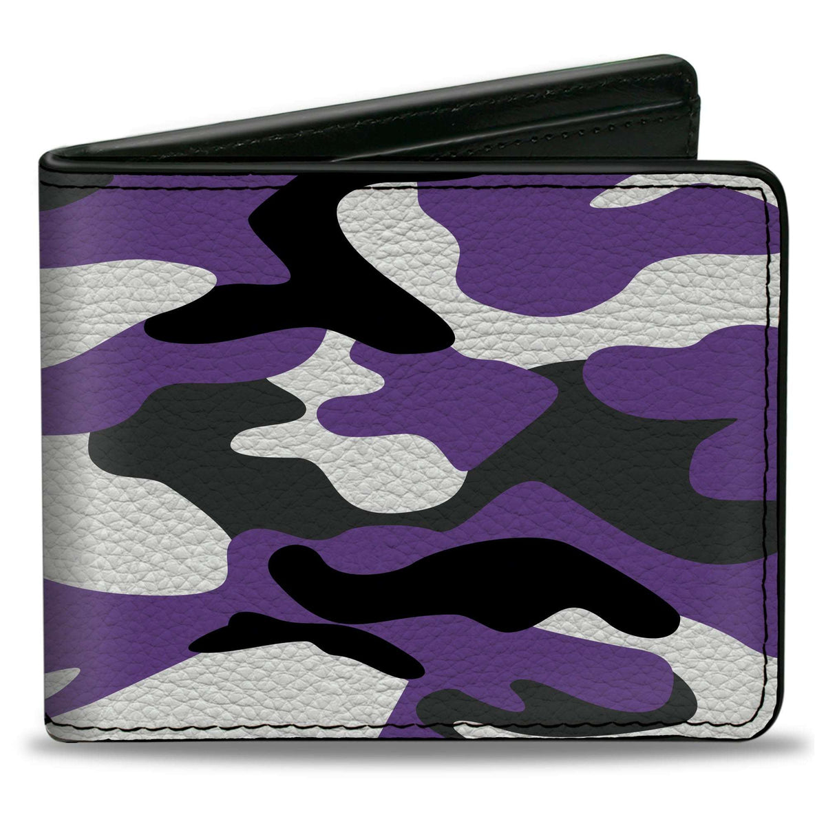 Bi-Fold Wallet - Camo Purple Black Gray White