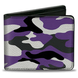 Bi-Fold Wallet - Camo Purple Black Gray White