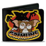 Bi-Fold Wallet - Gremlins Stripe & Gizmo Pose Black/Yellow