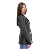Juliette Women's Asymmetrical Leather Trench Coat - Whet Blu NYC - Flyclothing LLC