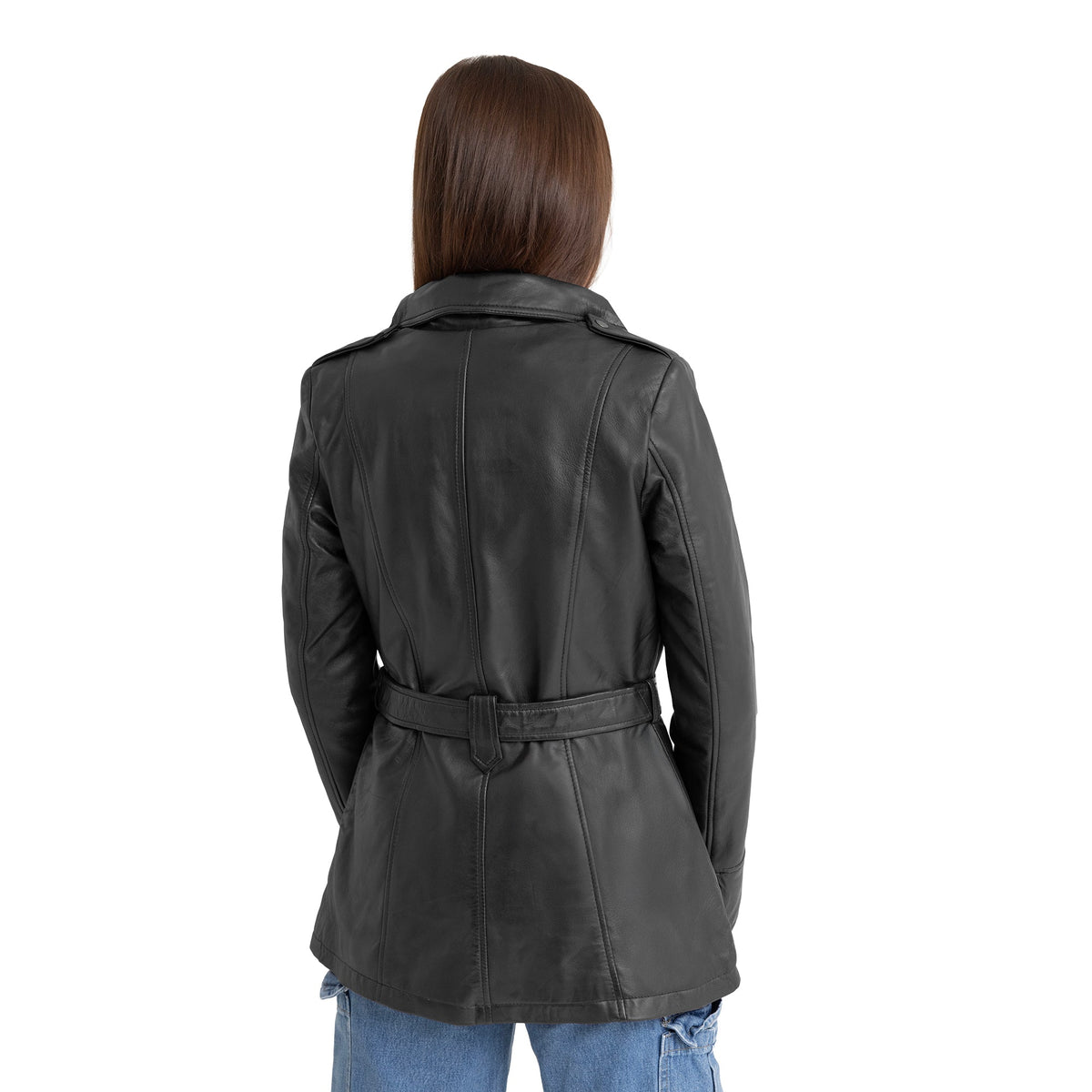 Juliette Women's Asymmetrical Leather Trench Coat - Whet Blu NYC - Flyclothing LLC