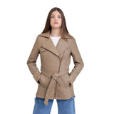 Juliette Women's Asymmetrical Leather Trench Coat - Whet Blu NYC - Flyclothing LLC