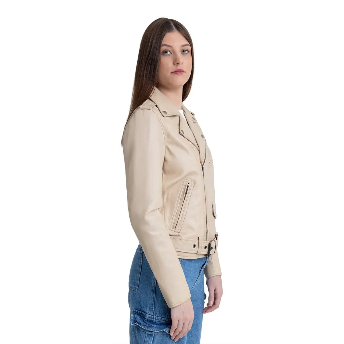 Sophia Women's Lambskin Leather Biker Jacket