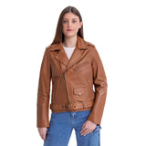 Sophia Women's Lambskin Leather Biker Jacket