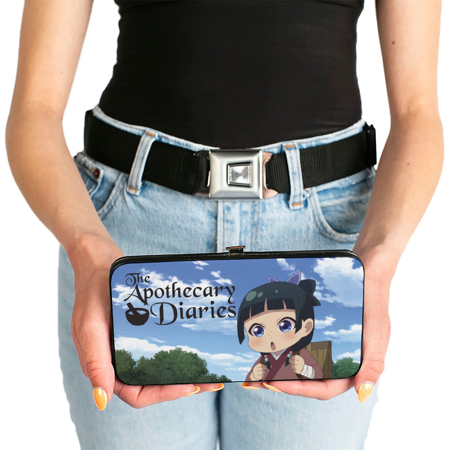 Hinged Wallet - THE APOTHECARY DIARIES Chibi Maomao Poses and Title Logo Sky Blue