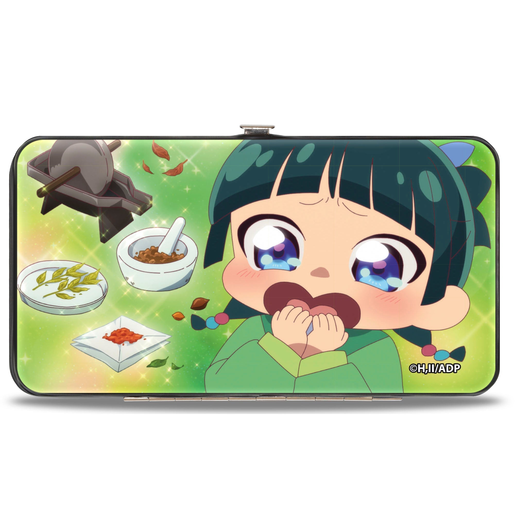 Hinged Wallet - THE APOTHECARY DIARIES Chibi Maomao Poses Pinks/Greens