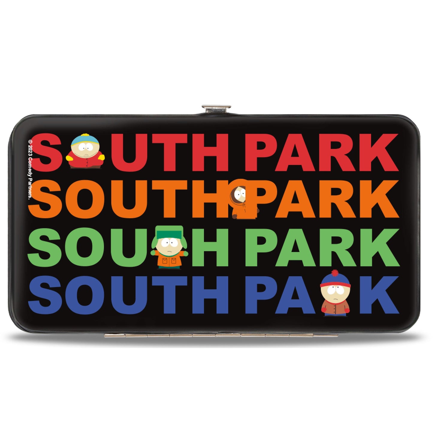 Hinged Wallet - SOUTH PARK Boys Peeking Pose and Title Logo Stacked Black/Multi Color