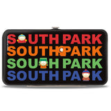 Hinged Wallet - SOUTH PARK Boys Peeking Pose and Title Logo Stacked Black/Multi Color