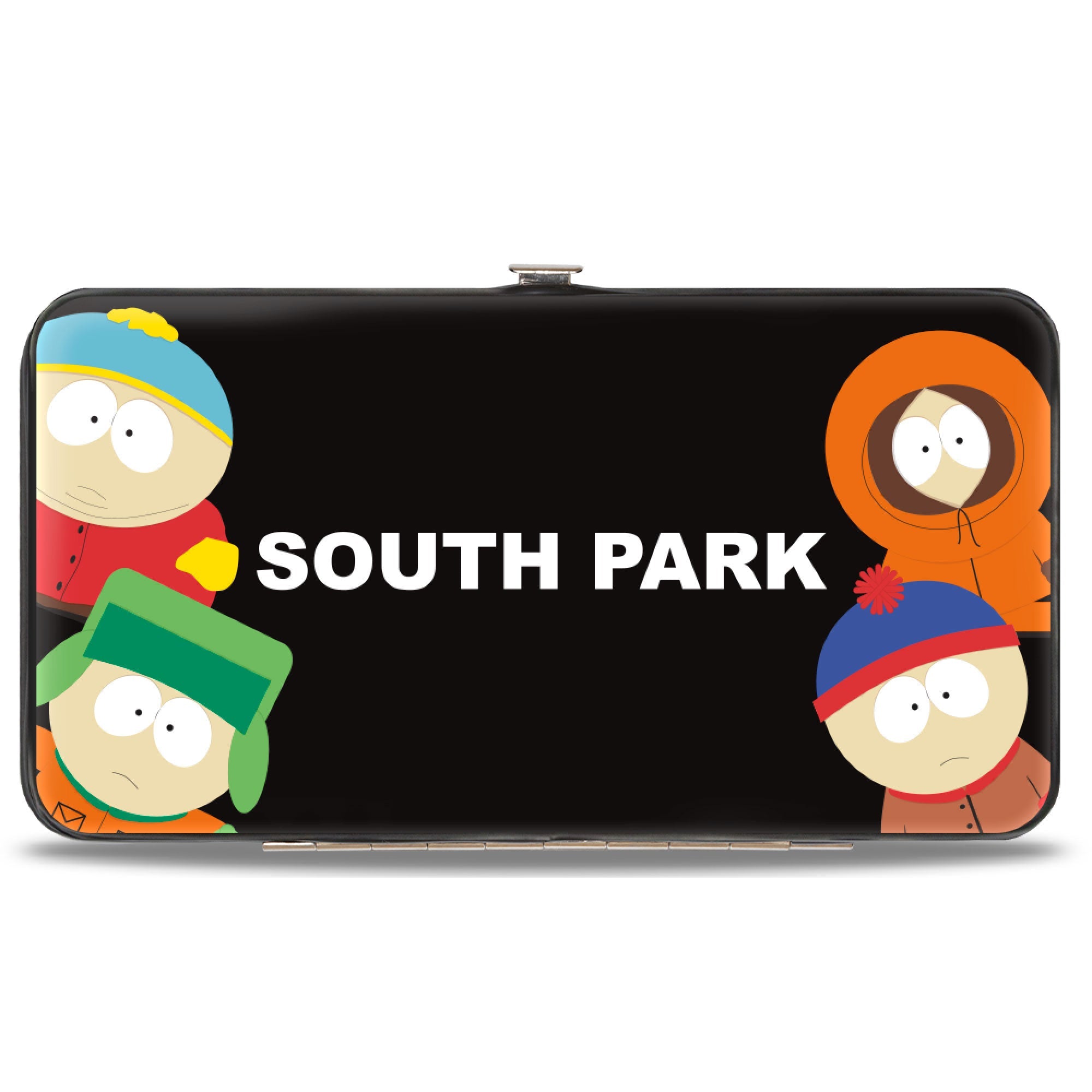 Hinged Wallet - SOUTH PARK Boys Peeking Pose and Title Logo Stacked Black/Multi Color
