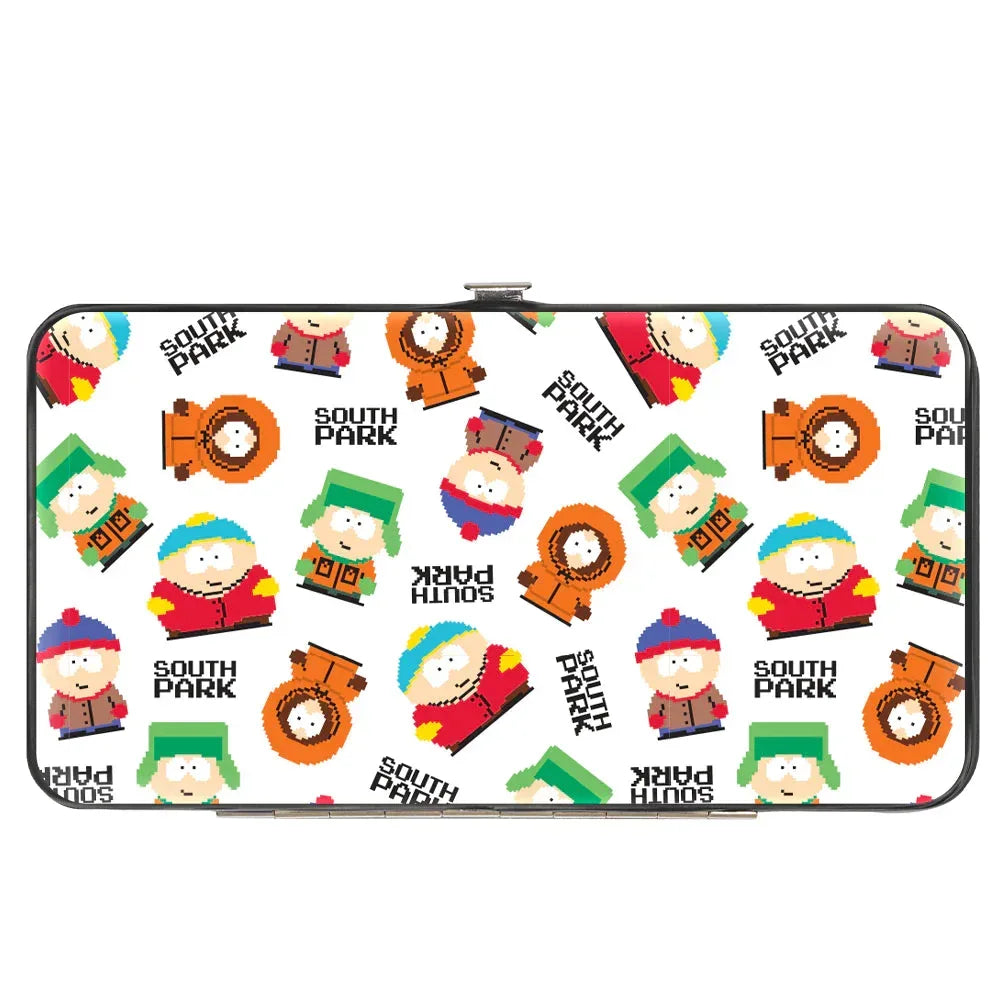 Hinged Wallet - SOUTH PARK Boys and Text 8-Bit White/Multi Color - Buckle-Down - Flyclothing LLC