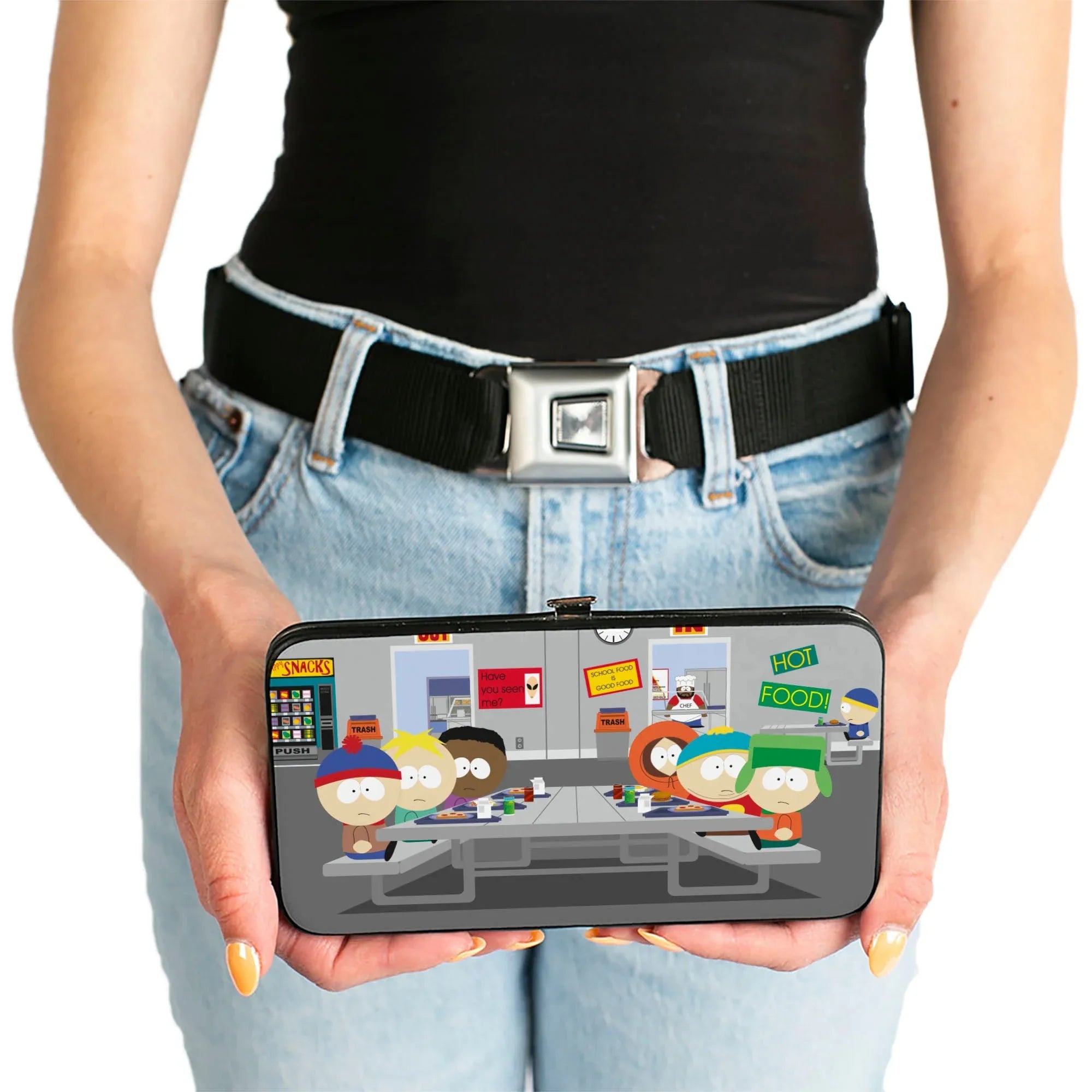 Hinged Wallet - South Park Boys Group Cafeteria Table Scene - Buckle-Down - Flyclothing LLC
