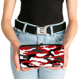 Hinged Wallet - Camo Red Black Gray White