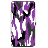 Hinged Wallet - Camo Purple Black Gray White
