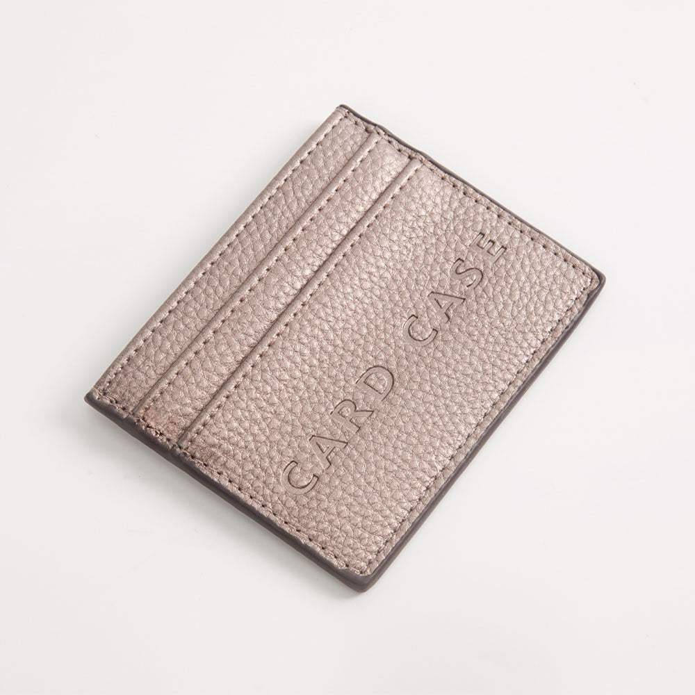 Textured Faux Leather Card Case Wallet - Madeline Love - Flyclothing LLC