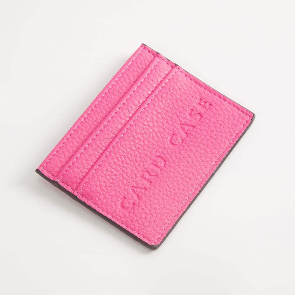 Textured Faux Leather Card Case Wallet - Madeline Love - Flyclothing LLC