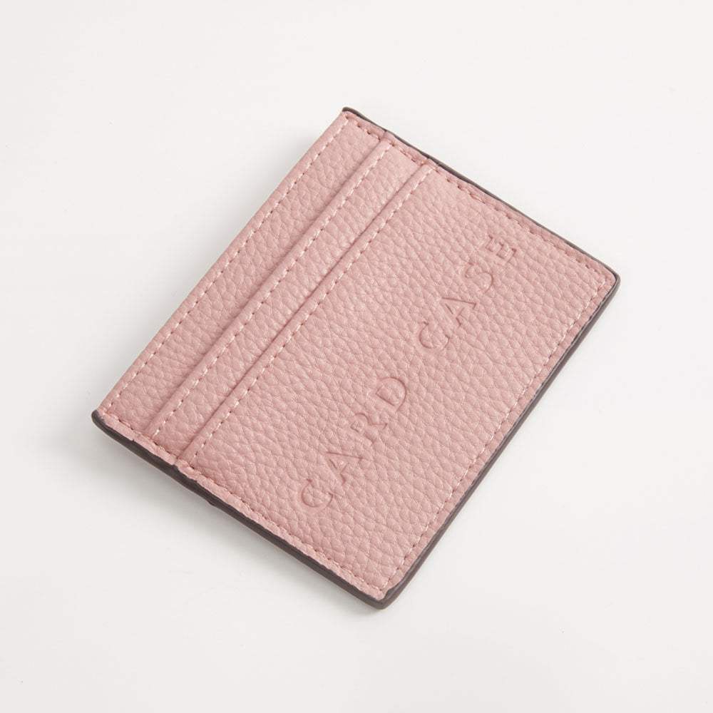 Textured Faux Leather Card Case Wallet - Madeline Love - Flyclothing LLC