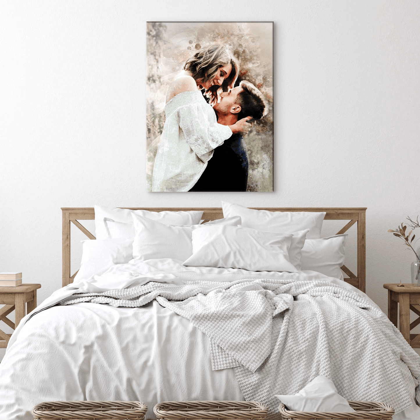 Couple Watercolor Portrait Sign - Tailored Canvases - Flyclothing LLC