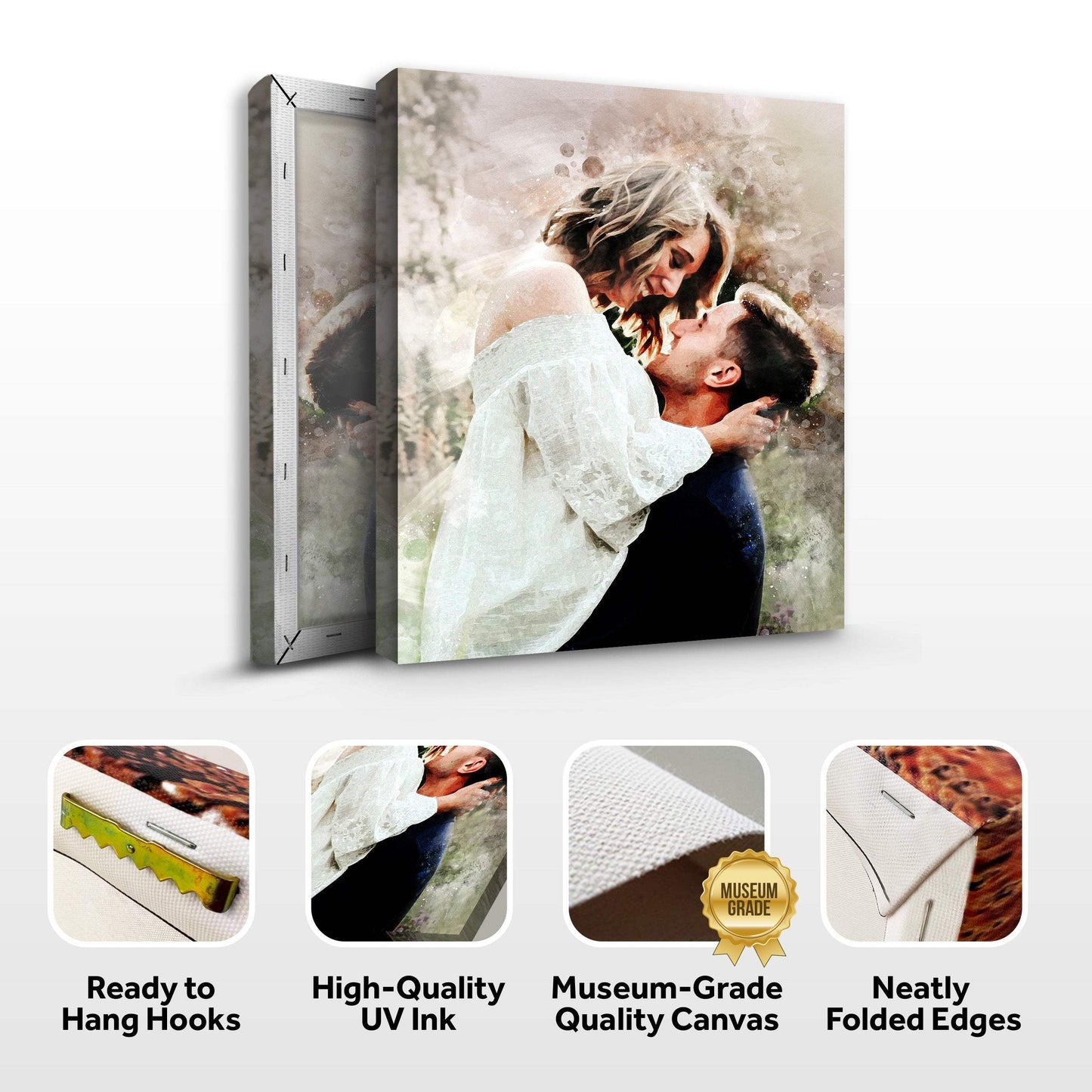 Couple Watercolor Portrait Sign - Tailored Canvases - Flyclothing LLC