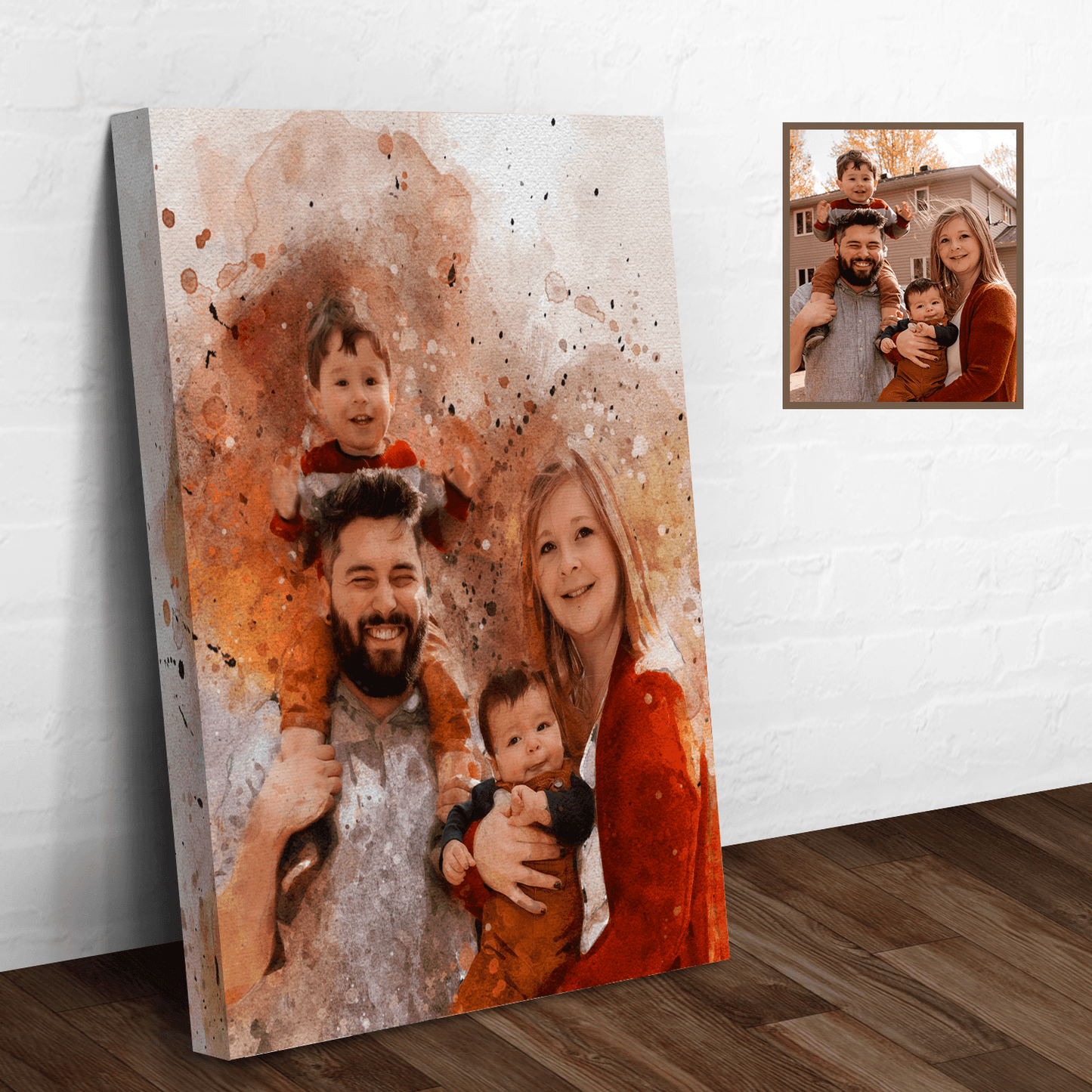 Family Watercolor Portrait Sign - Tailored Canvases - Flyclothing LLC