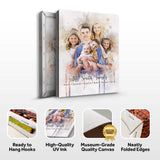 Watercolor Family Portrait Sign - Tailored Canvases - Flyclothing LLC