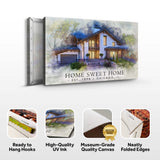 Home Sweet Home Watercolor Sign II - Tailored Canvases - Flyclothing LLC