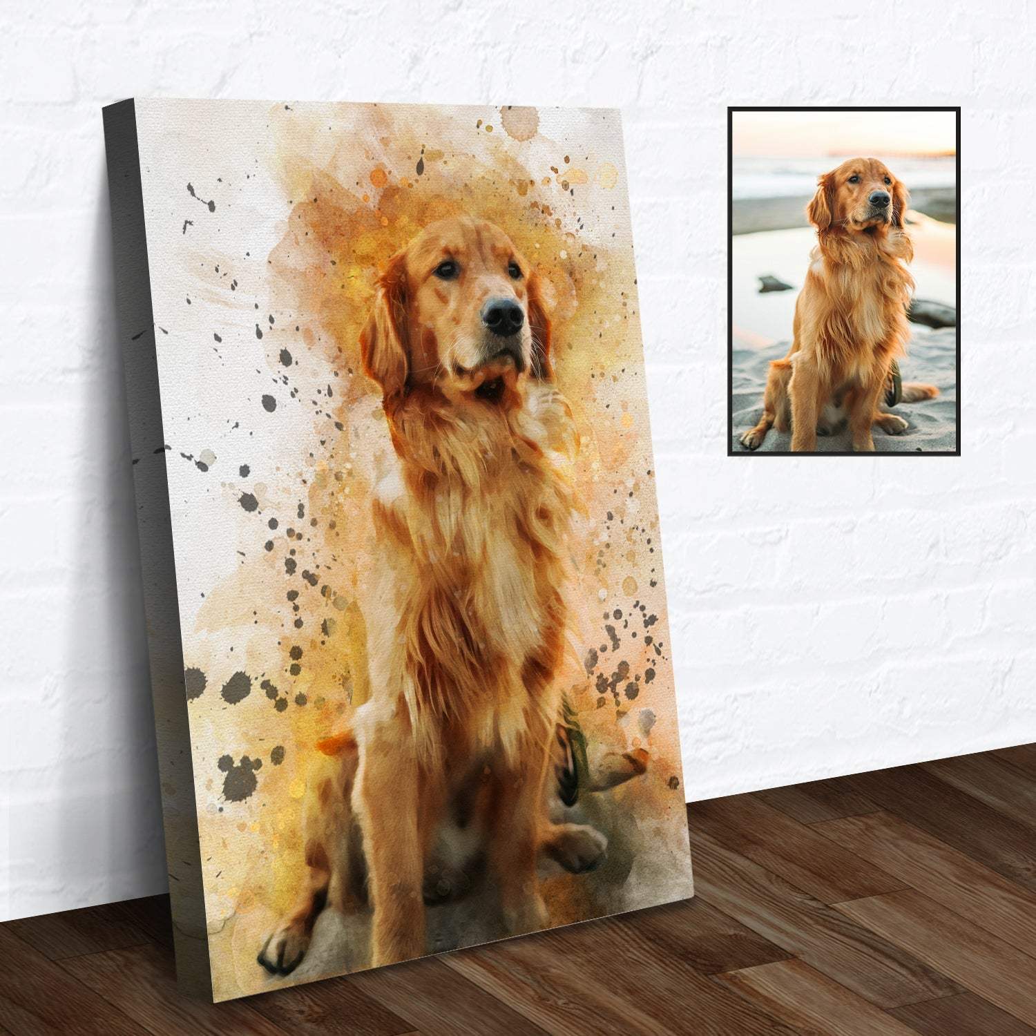 Pet Watercolor Portrait Custom Wall Art - Tailored Canvases - Flyclothing LLC