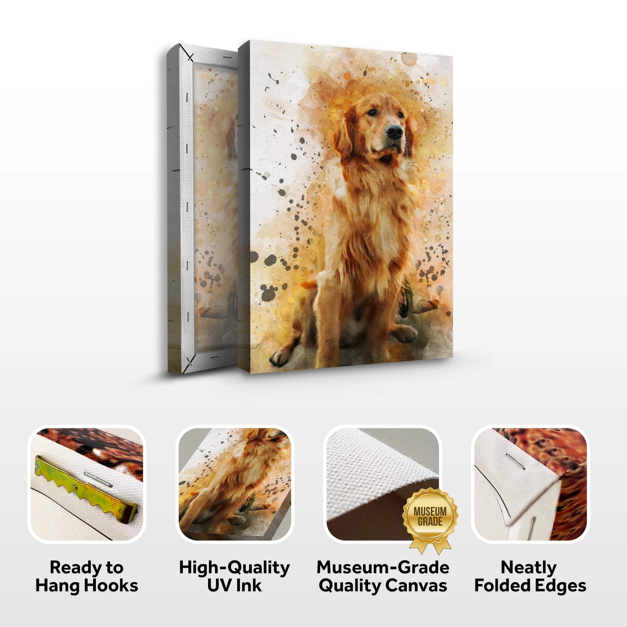 Pet Watercolor Portrait Custom Wall Art - Tailored Canvases - Flyclothing LLC