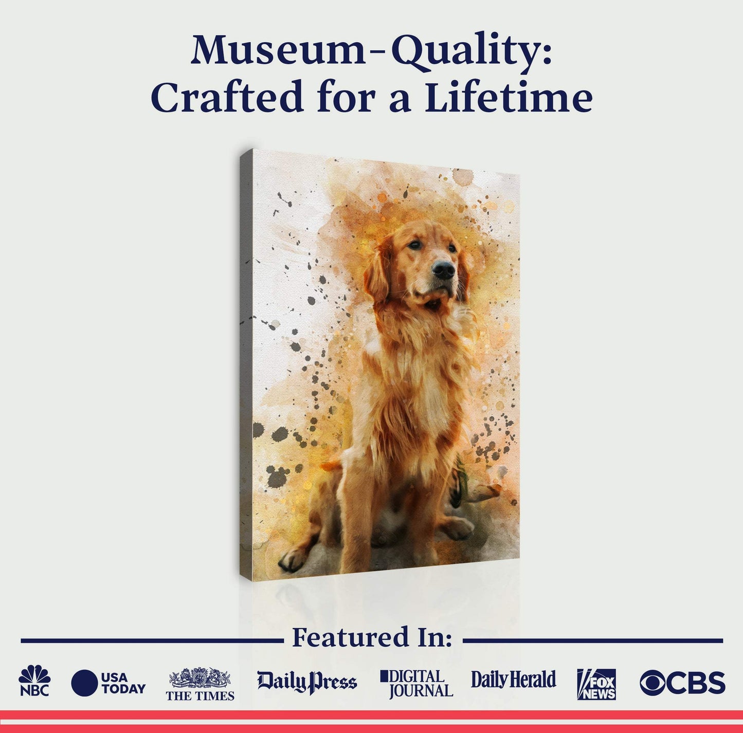 Pet Watercolor Portrait Custom Wall Art - Tailored Canvases - Flyclothing LLC