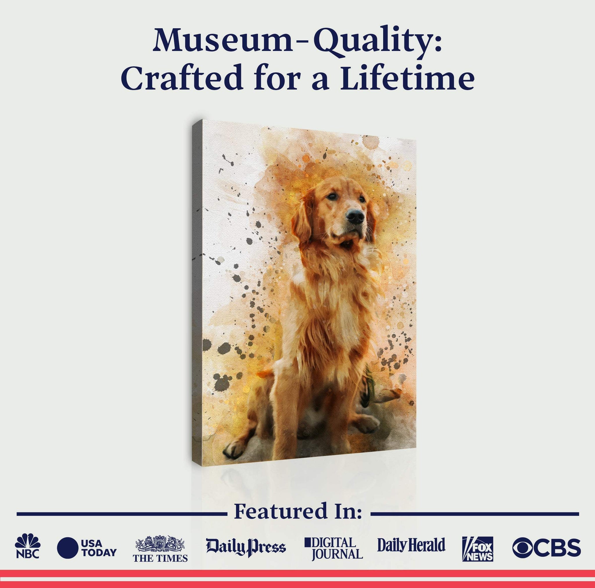 Pet Watercolor Portrait Custom Wall Art - Tailored Canvases - Flyclothing LLC