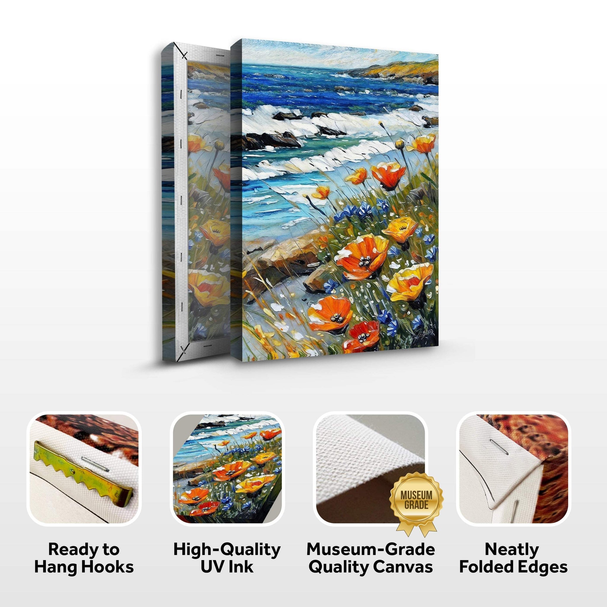 Canvas Print: "Coastal Blooms" - Tailored Canvases - Flyclothing LLC