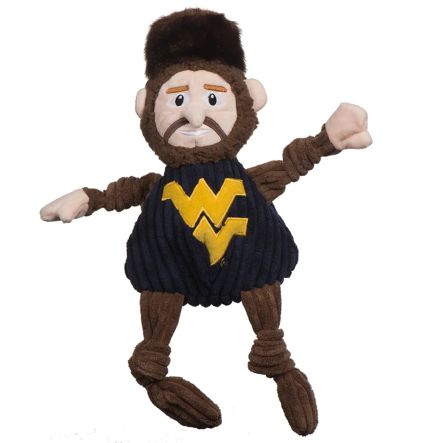 NCAA West Virginia University, Mountaineer Knottie® Plush Dog Toy - HuggleHounds - Flyclothing LLC